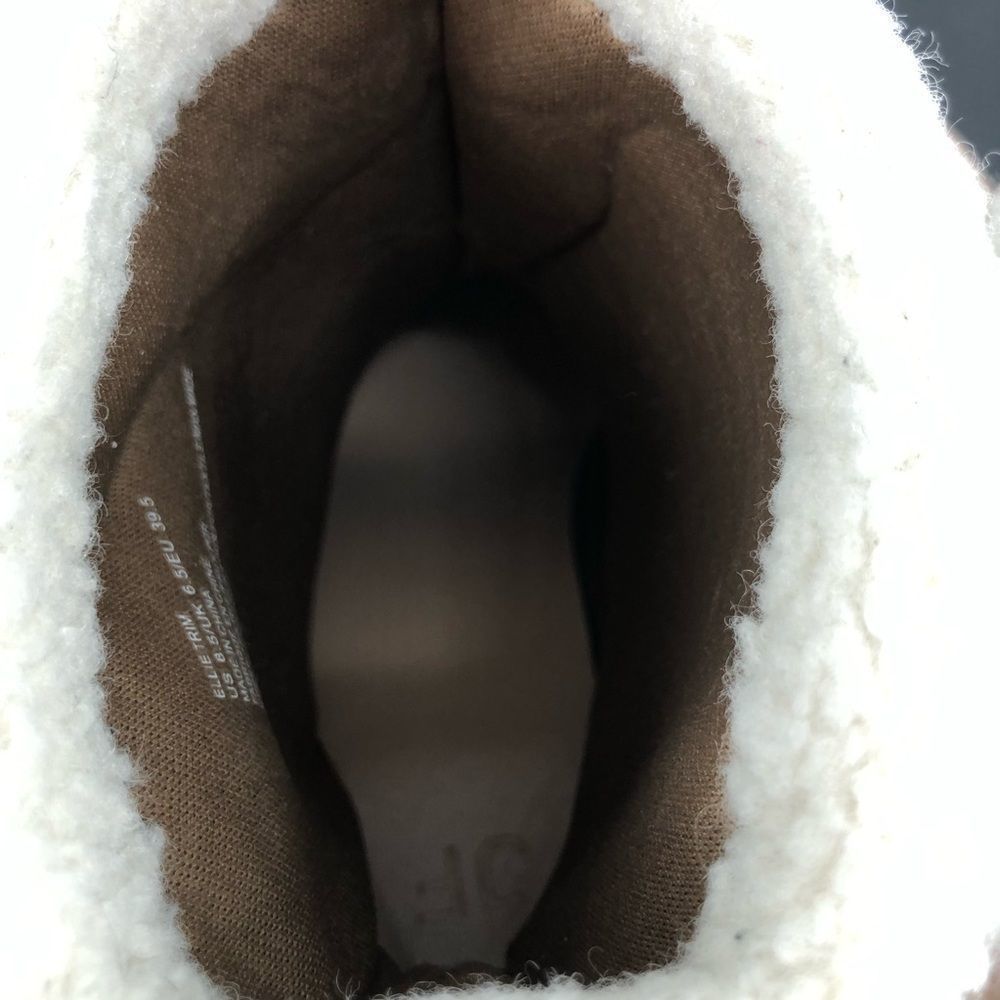 JustFab Taupe Ellie Faux Sherpa Trim Lug Sole Bootie - Picture 9 of 12